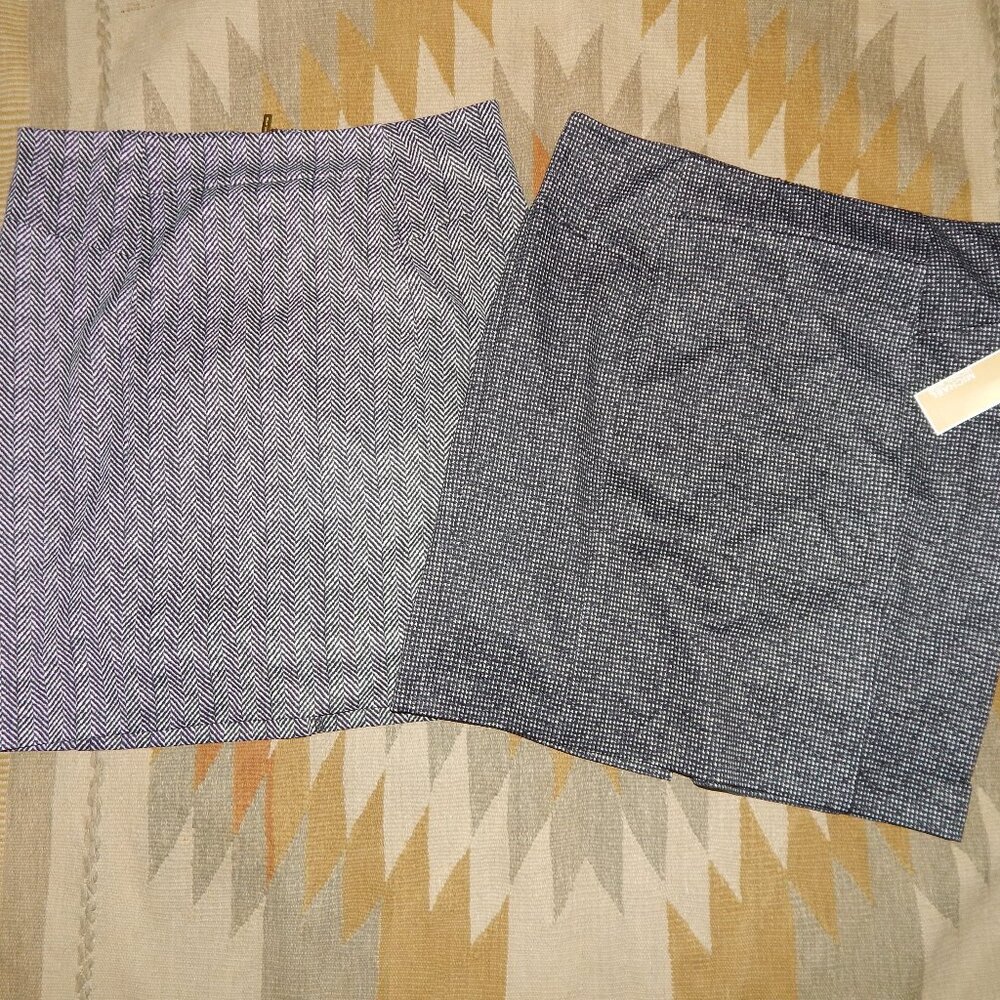 2 Michael Kors L Skirts - Black & White Herringbone & Tweed Pattern - 1 With Tag
